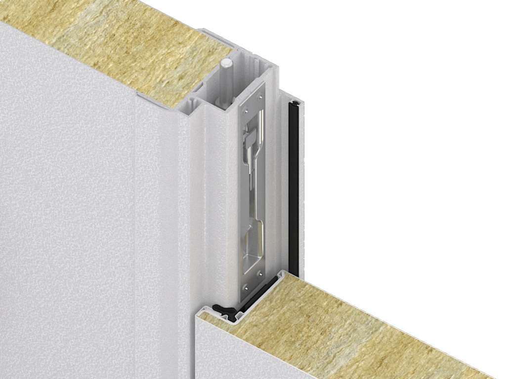 Maxsus profil-ning pasiv eshikni mustahkamlash uchun shpingalet bilan jihozlangan. Ikki qatlamdan iborat aşınmaya chidamli muhr.